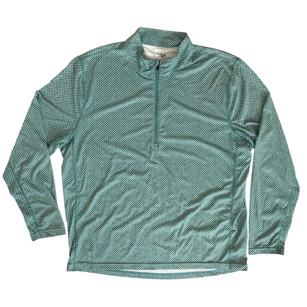 1764 Quarter‎ Zip Performance Golf Pullover XL Green Microprint Athletic Apparel